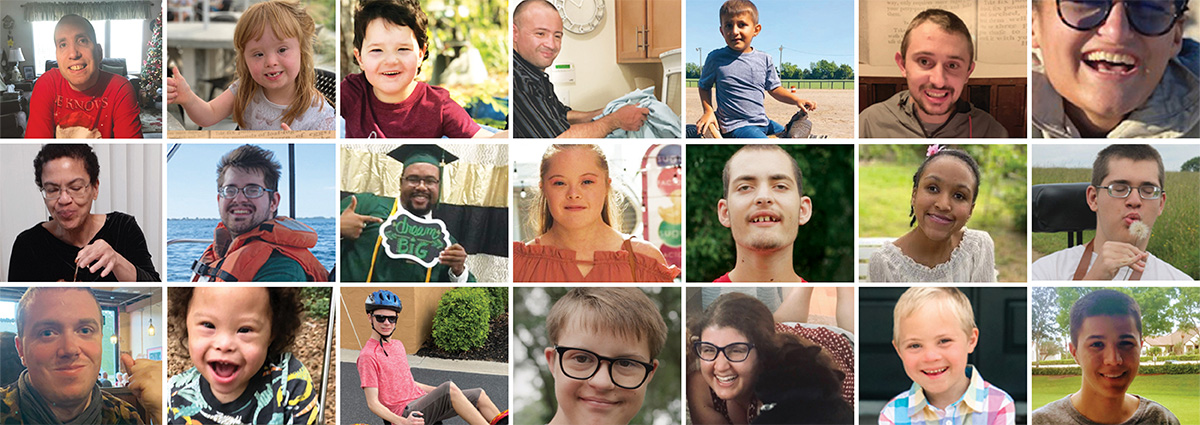 collage of faces of able