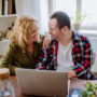 Mom and son looking at computer