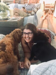 Samantha and her dogs
